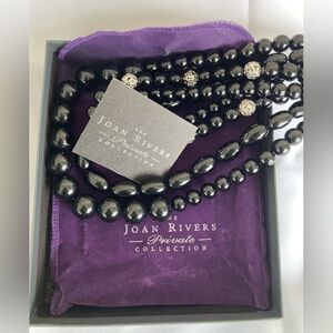 Joan Rivers‎ Private Collection Black & Silver Beaded Multi Strands Neckl…